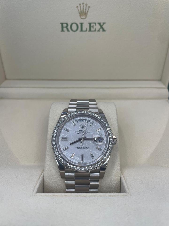 Rolex | Day-Date | 228349RBR | White gold | 40 x 48 mm | White gold | Grey | Automatic