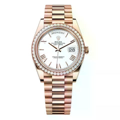 Rolex | Day-Date | 228345RBR-0012 | 40 mm | Rose gold | White | Automatic
