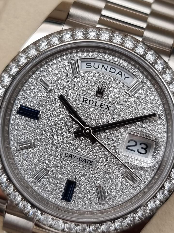 Rolex | Day-Date | 228349RBR | White gold | 40 x 48 mm | White gold | White | Automatic