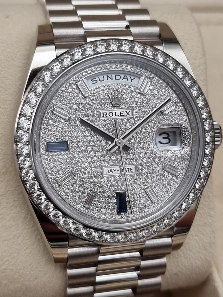 Rolex | Day-Date | 228349RBR | White gold | 40 x 48 mm | White gold | White | Automatic