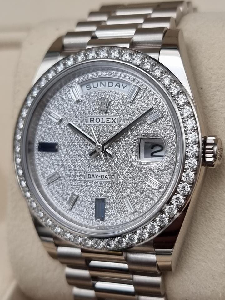 Rolex | Day-Date | 228349RBR | White gold | 40 x 48 mm | White gold | White | Automatic