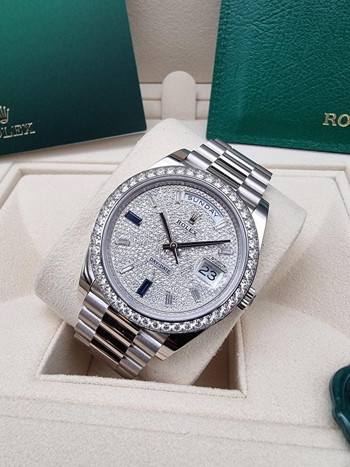 Rolex | Day-Date | 228349RBR | White gold | 40 x 48 mm | White gold | White | Automatic