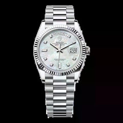 Rolex | Day-Date | 128236-0002 | 36 mm | Platinum | Mother of pearl | Automatic