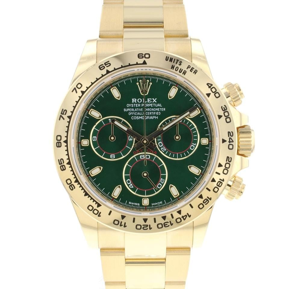 Rolex | Daytona | 116508 | Yellow gold | 40 x 47.3 mm | Yellow gold | Green | Automatic