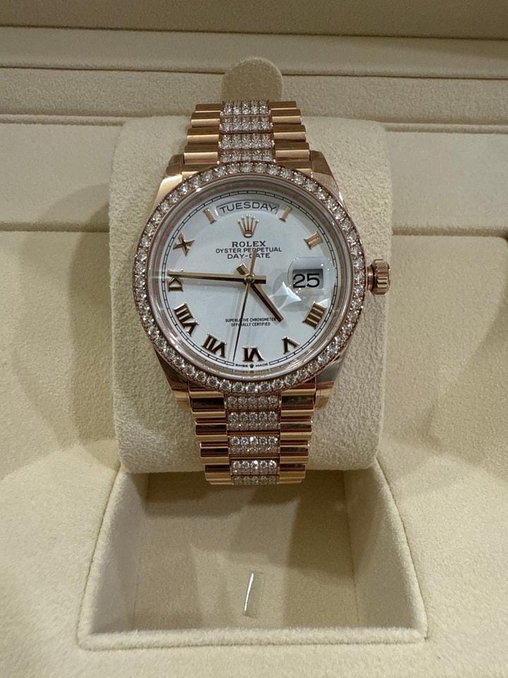 Rolex | Day-Date | 128345RBR | Rose gold | 36 x 43 mm | Rose gold | White | Automatic