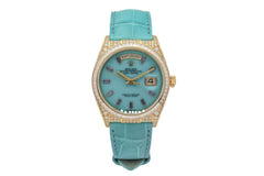Rolex | Day-Date | 128458tbr | Yellow gold | 36 mm | Blue | Automatic