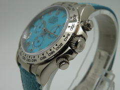 Rolex | Daytona | 116519 | White gold | 40 x 48 mm | Lizard skin | Turquoise | Automatic