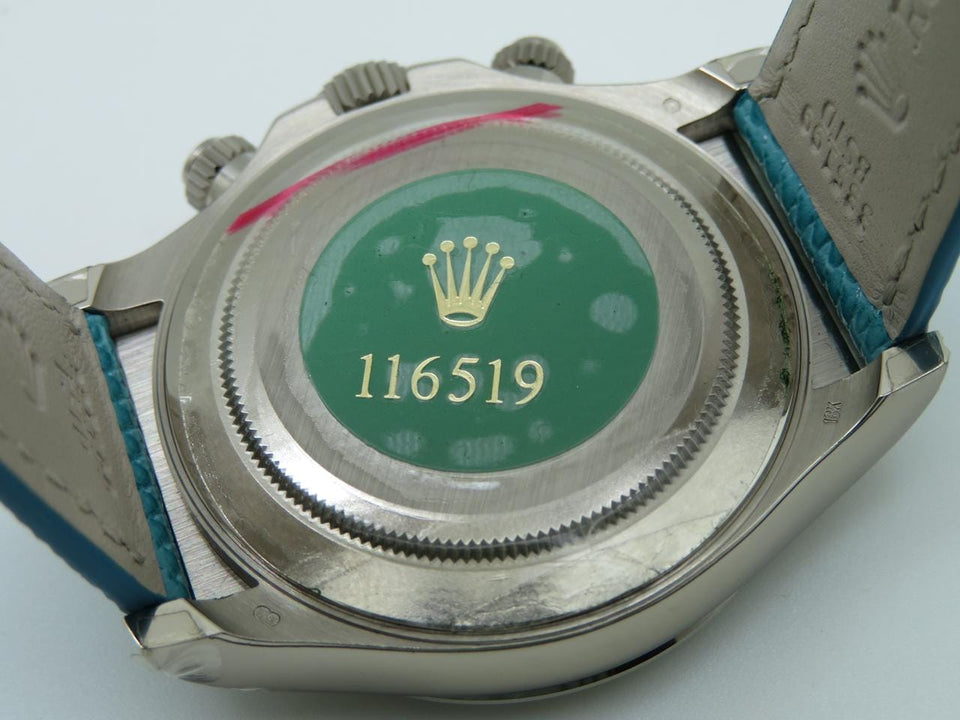 Rolex | Daytona | 116519 | White gold | 40 x 48 mm | Lizard skin | Turquoise | Automatic