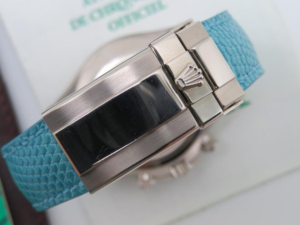 Rolex | Daytona | 116519 | White gold | 40 x 48 mm | Lizard skin | Turquoise | Automatic
