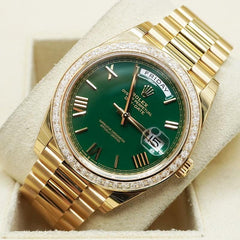 Rolex | Day-Date | 228398TBR | Yellow gold | 40mm mm | Yellow gold | Green | Automatic