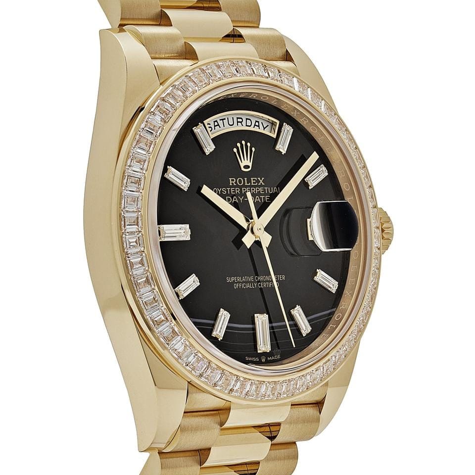Rolex | Day-Date | 228398TBR | Yellow gold | 40 mm | Yellow gold | Black | Automatic
