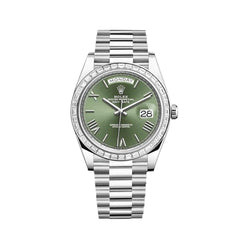 Rolex | Day-Date | 228396TBR | Platinum | 40 mm | Platinum | Green | Automatic