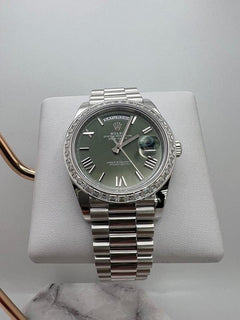 Rolex | Day-Date | 228396TBR | Platinum | 40 mm | Platinum | Green | Automatic