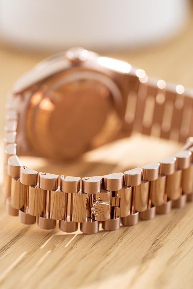 Rolex | Day-Date | 128395TBR | Rose gold | 36 mm | Rose gold | Blue | Automatic