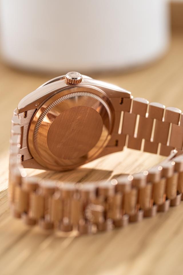 Rolex | Day-Date | 128395TBR | Rose gold | 36 mm | Rose gold | Blue | Automatic