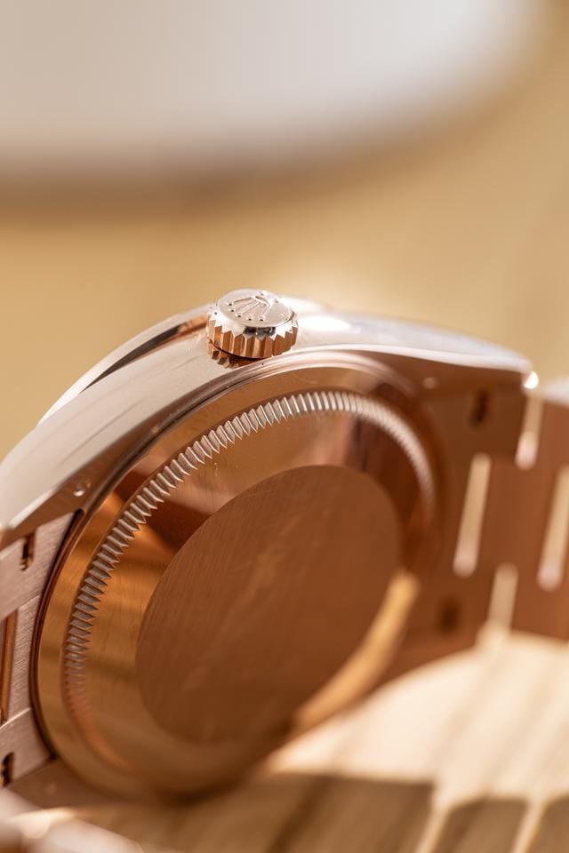 Rolex | Day-Date | 128395TBR | Rose gold | 36 mm | Rose gold | Blue | Automatic