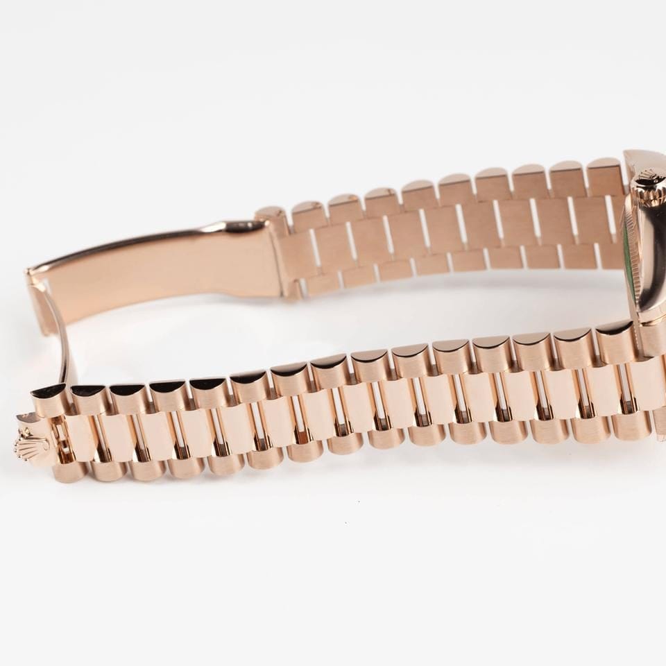 Rolex | Day-Date | 128235 | Rose gold | 36 mm | Rose gold | Orange | Automatic