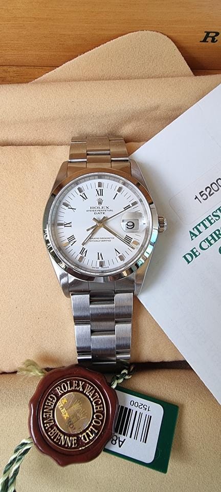 Rolexold stock. Oyster date 15200 full set in showroom condition. Brand new old stock.