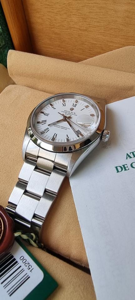 Rolexold stock. Oyster date 15200 full set in showroom condition. Brand new old stock.