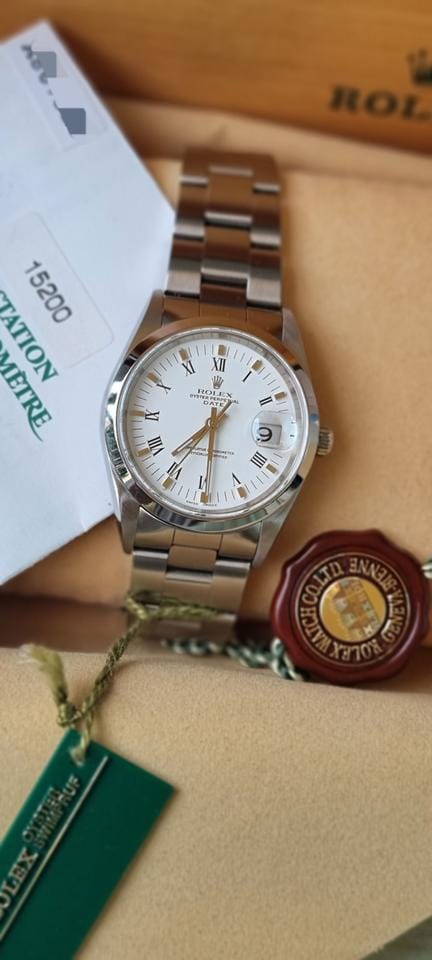 Rolexold stock. Oyster date 15200 full set in showroom condition. Brand new old stock.