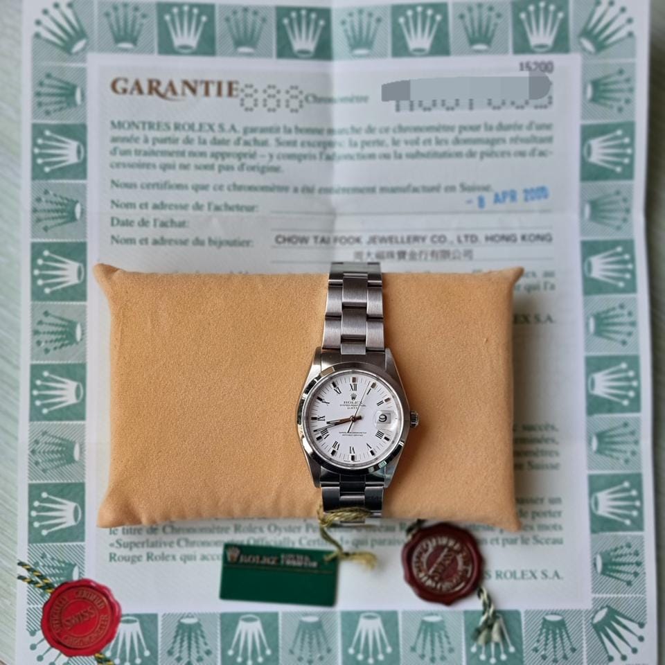 Rolexold stock. Oyster date 15200 full set in showroom condition. Brand new old stock.
