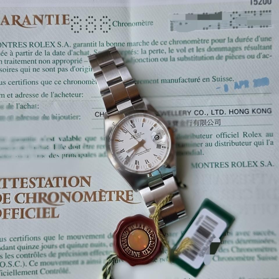 Rolexold stock. Oyster date 15200 full set in showroom condition. Brand new old stock.