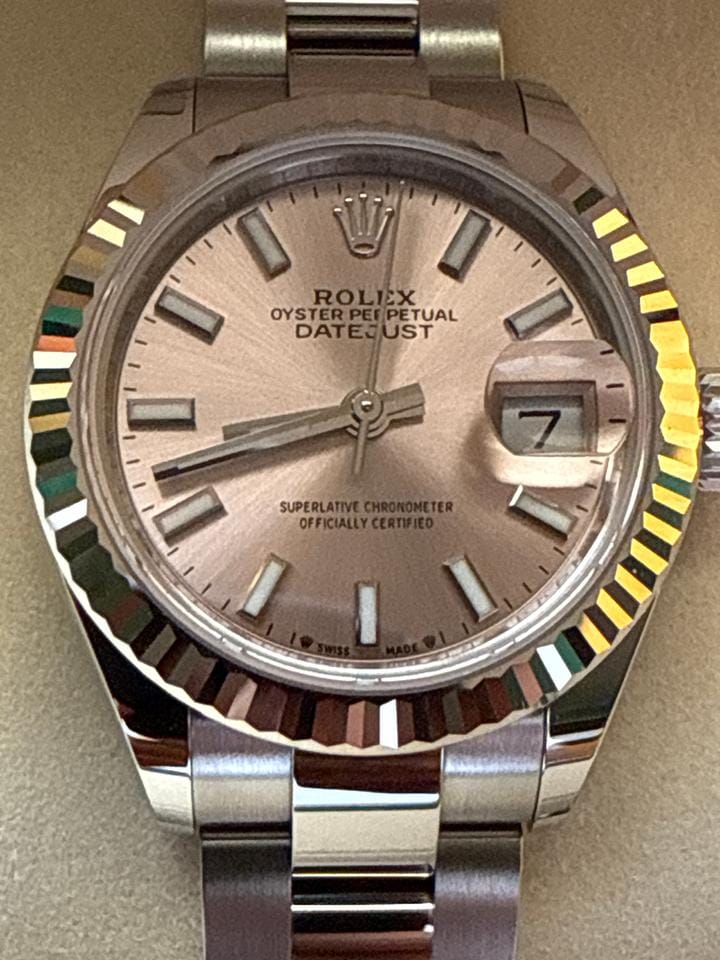 Rolex Lady-Datejust 2025 Rolex lady date just pink stick dial fluted full set