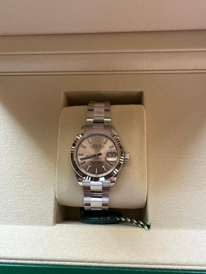 Rolex Lady-Datejust 2025 Rolex lady date just pink stick dial fluted full set