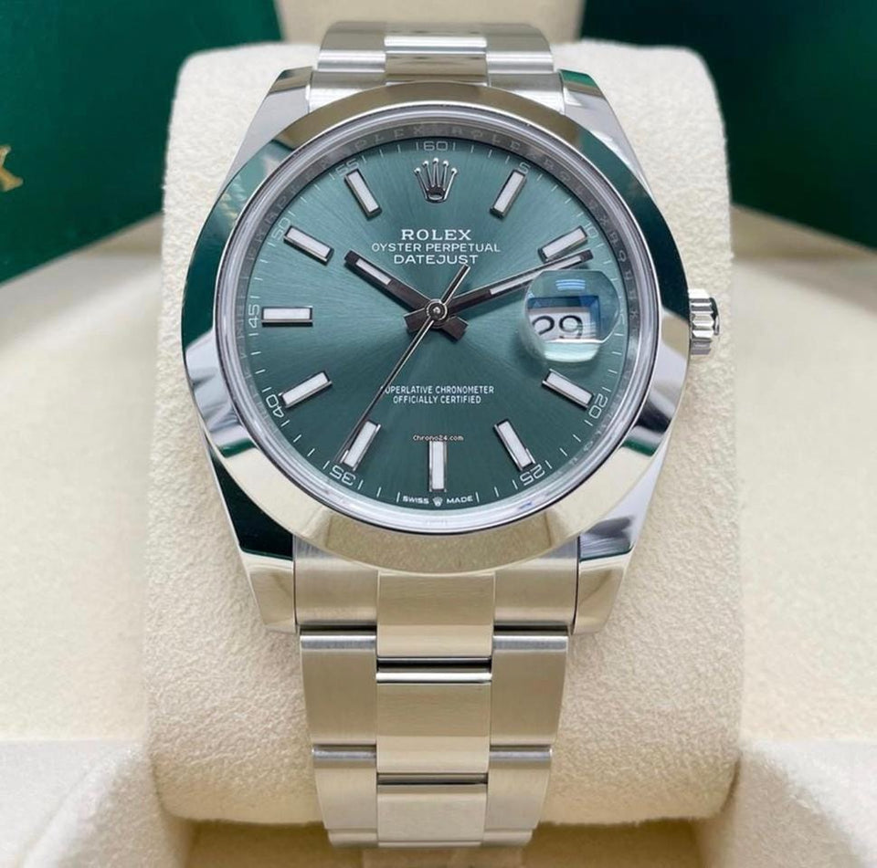 Rolex Day just 2025 Brand New Rolex Day Just Smooth Bezel Green dial Oyster