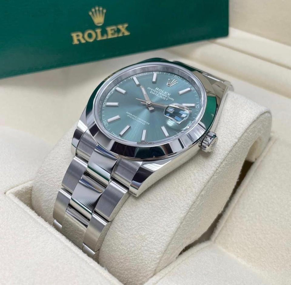 Rolex Day just 2025 Brand New Rolex Day Just Smooth Bezel Green dial Oyster