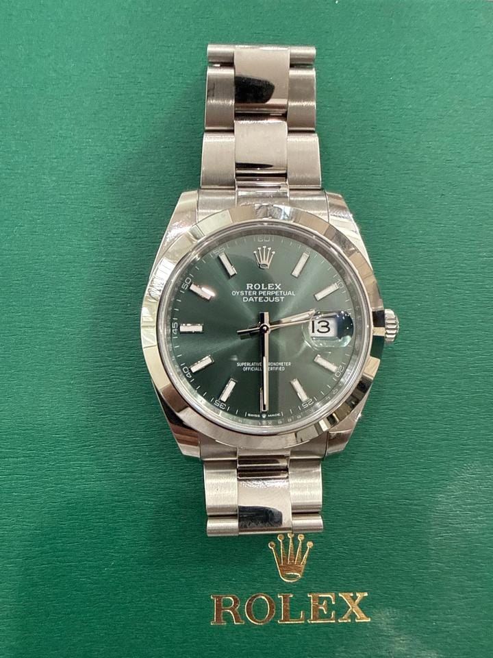 Rolex Day just 2025 Brand New Rolex Day Just Smooth Bezel Green dial Oyster