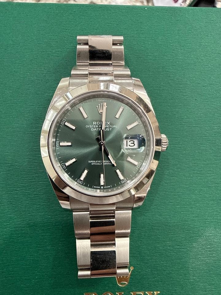 Rolex Day just 2025 Brand New Rolex Day Just Smooth Bezel Green dial Oyster