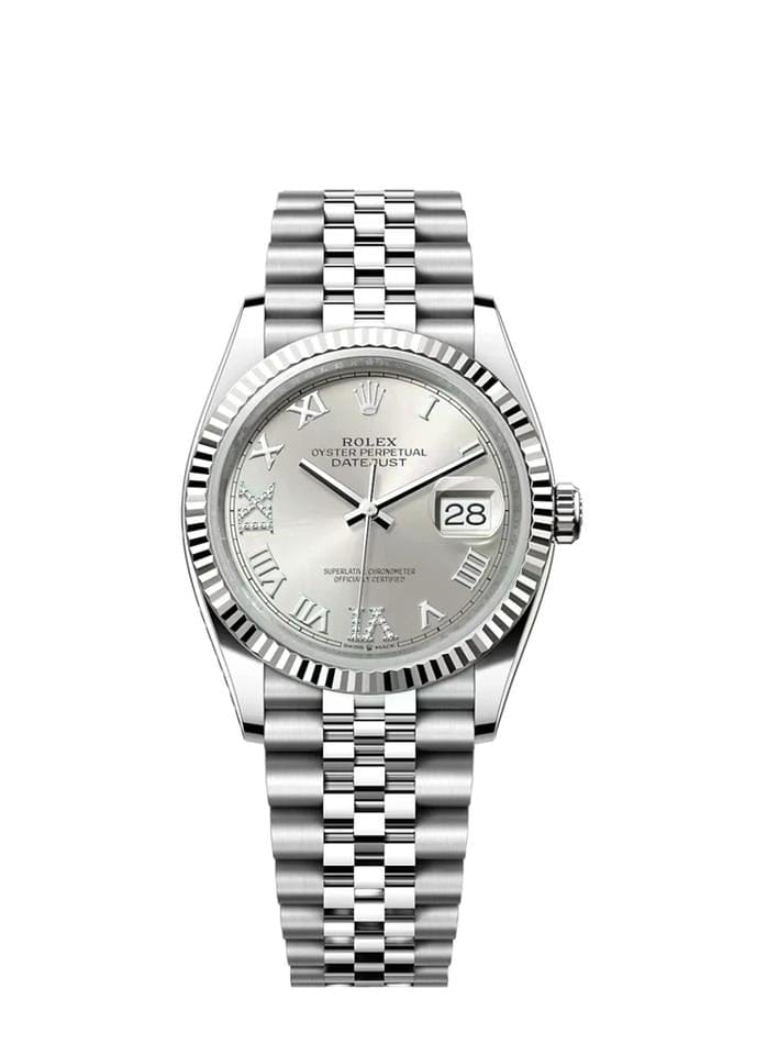 Rolex Oyster Perpetual 36 White Gold Bezel Jubilee Bracelet Full Set