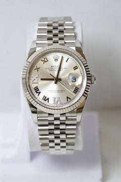 Rolex Oyster Perpetual 36 White Gold Bezel Jubilee Bracelet Full Set
