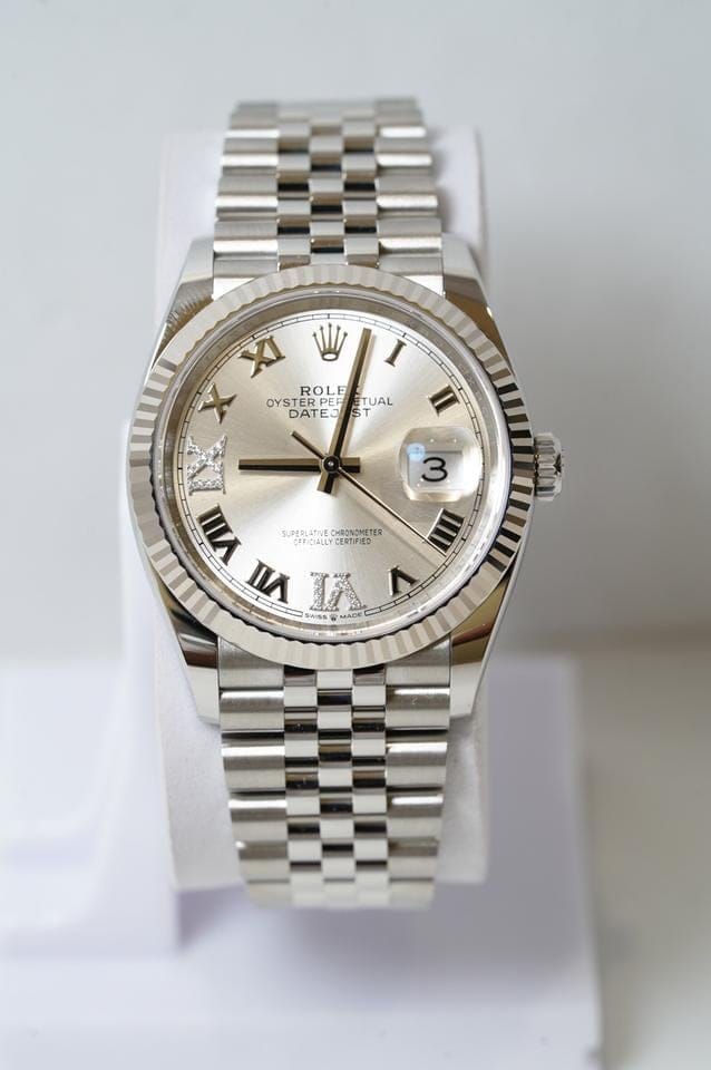 Rolex Oyster Perpetual 36 White Gold Bezel Jubilee Bracelet Full Set