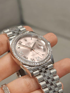 Rolex Datejust 36mm 126284 RBR Pink VIIX Roman Dial Diamonds Bezel Jubilee 126284 RBR Pink VIIX JUB