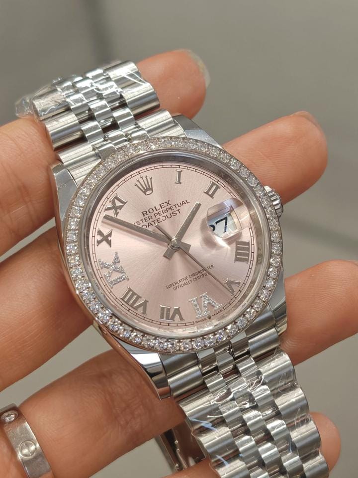 Rolex Datejust 36mm 126284 RBR Pink VIIX Roman Dial Diamonds Bezel Jubilee 126284 RBR Pink VIIX JUB