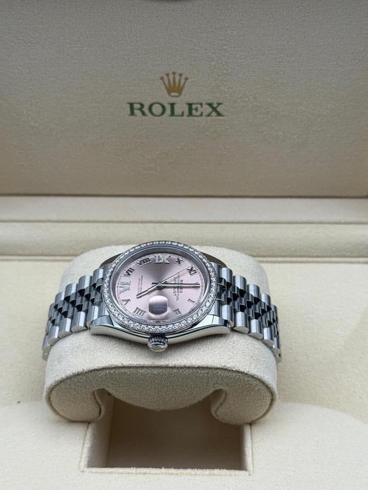 Rolex Datejust 36mm 126284 RBR Pink VIIX Roman Dial Diamonds Bezel Jubilee 126284 RBR Pink VIIX JUB