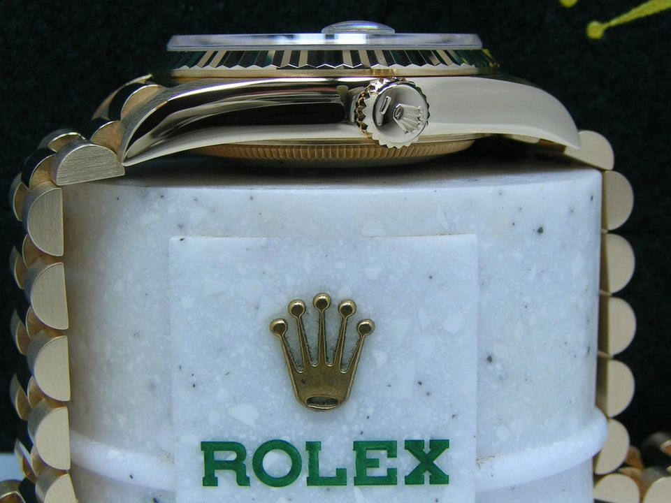 Rolex1994 Day-Date 36 UN-WORN Boxes Papers RARE Champagne "Jubilee" Princess cut Diamond Dial