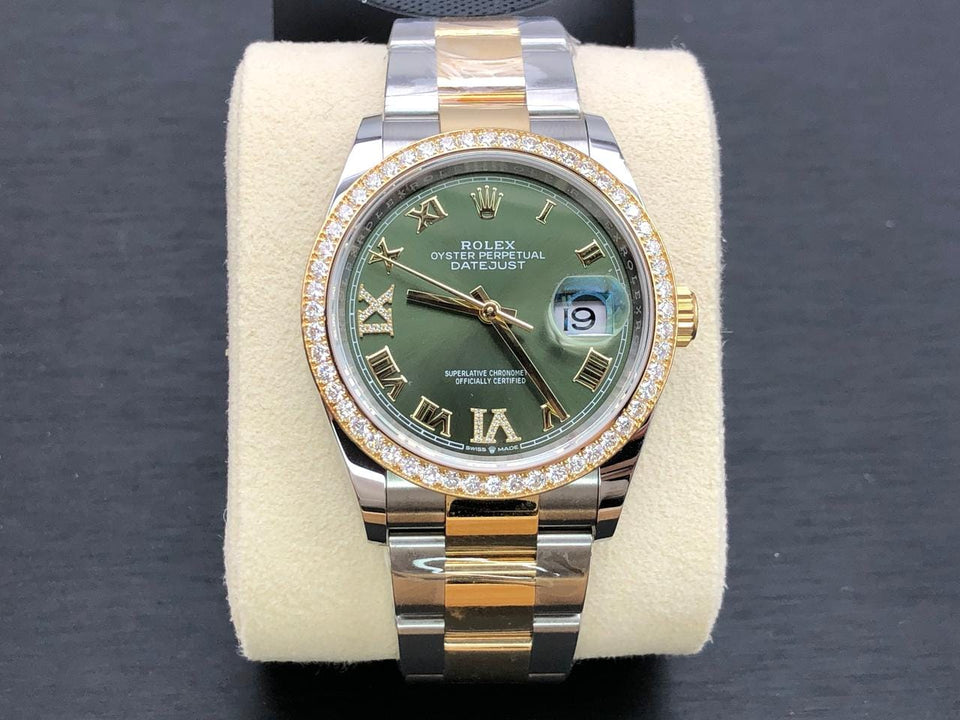 Rolex Datejust 36 126283 RBR Green roman viix Oyster 126283 RBR GREEN VIIX OYS