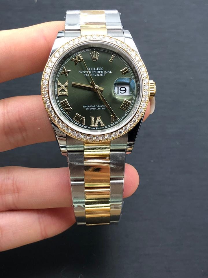 Rolex Datejust 36 126283 RBR Green roman viix Oyster 126283 RBR GREEN VIIX OYS