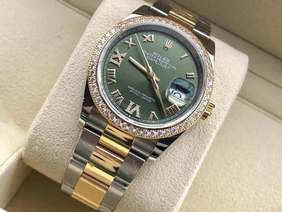Rolex Datejust 36 126283 RBR Green roman viix Oyster 126283 RBR GREEN VIIX OYS