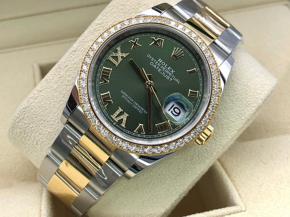 Rolex Datejust 36 126283 RBR Green roman viix Oyster 126283 RBR GREEN VIIX OYS
