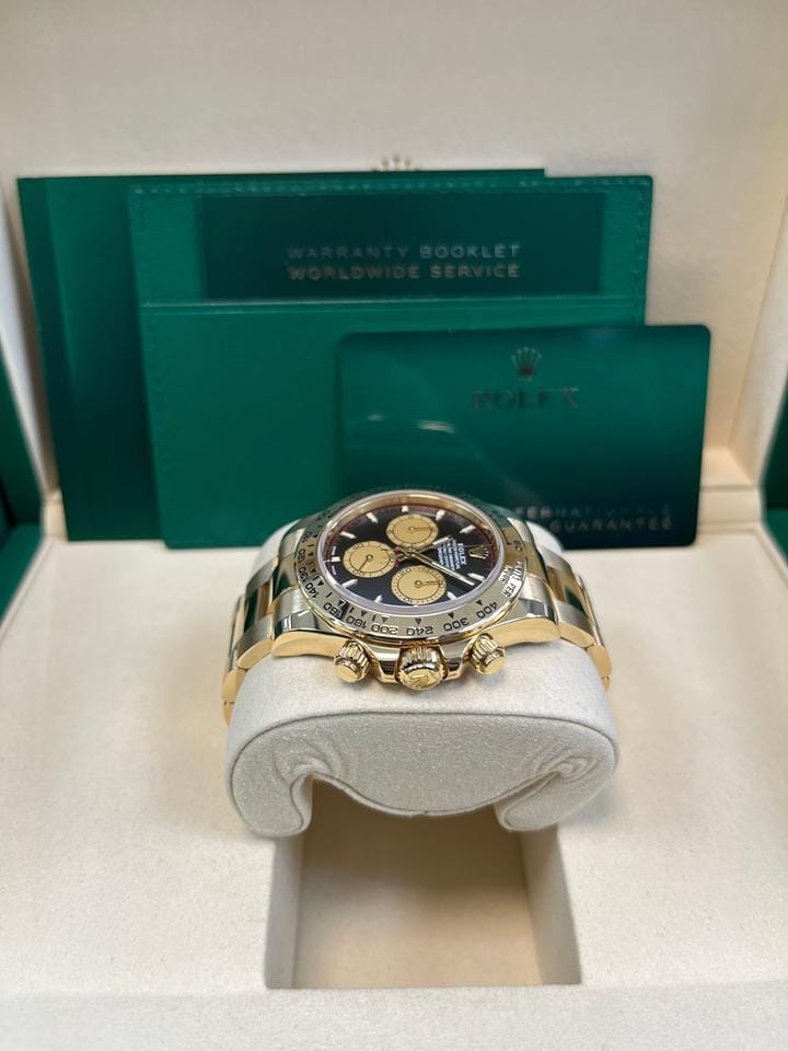 Rolex Yellow Gold Black And Champagne Index Dial Oyster Bracelet 126508