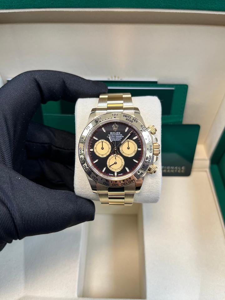 Rolex Yellow Gold Black And Champagne Index Dial Oyster Bracelet 126508
