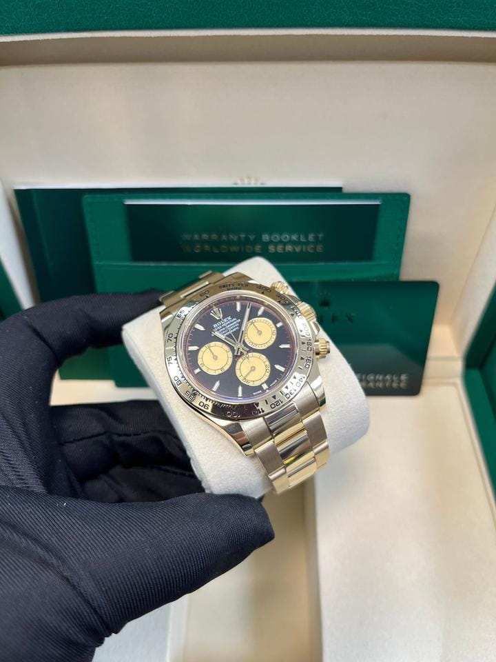 Rolex Yellow Gold Black And Champagne Index Dial Oyster Bracelet 126508