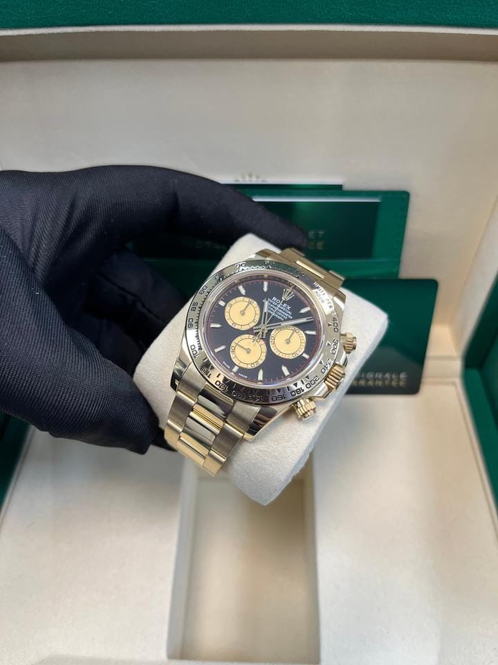 Rolex Yellow Gold Black And Champagne Index Dial Oyster Bracelet 126508