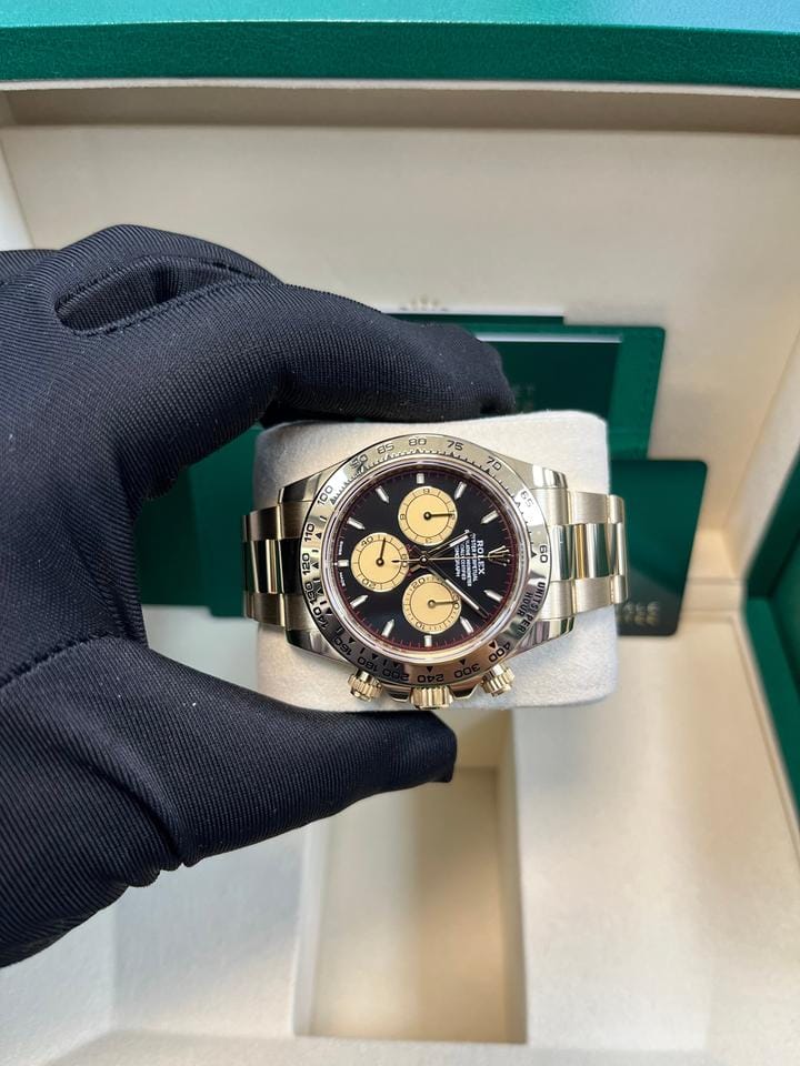 Rolex Yellow Gold Black And Champagne Index Dial Oyster Bracelet 126508