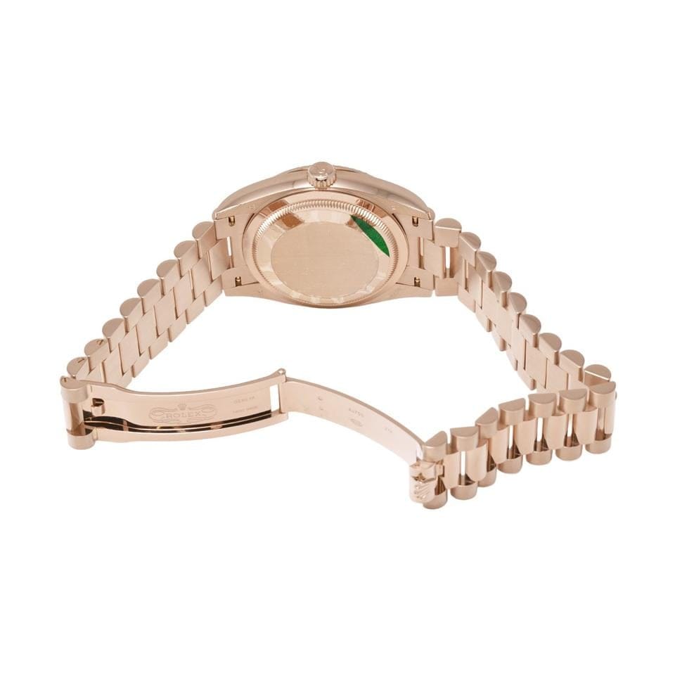 Rolex | Day-Date | 128235A | Rose gold | 36 mm | Rose gold | Green | Automatic