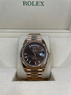 Rolex | Day-Date | 228235 | Rose gold | Rose gold | Brown | Automatic